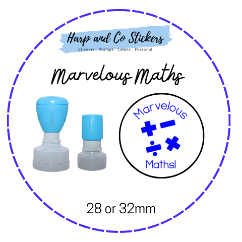 28 or 32mm Round Stamp - Marvelous Maths