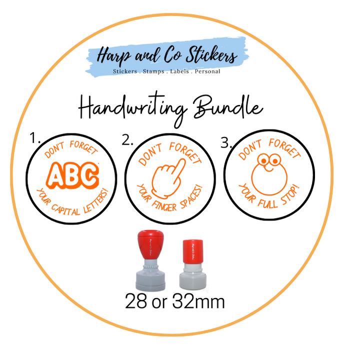 28 or 32mm Stamp Bundle - 3 Handwriting Stamps