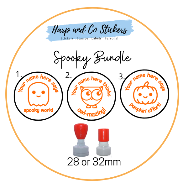 28 or 32mm Personalised Stamp Bundle - 3 Spooky Stamps