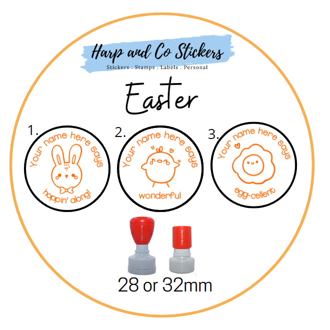 28 or 32mm Personalised Stamp Bundle - 3 Easter Stamps