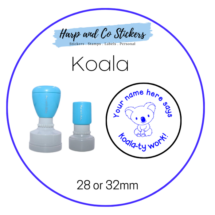 28 or 32mm Personalised Merit Stamp - *Koala* - Great for the classroom!