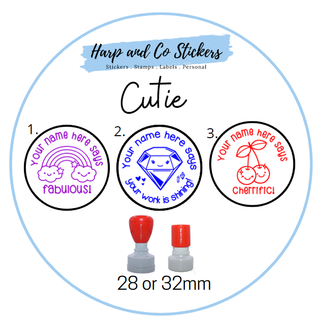 28 or 32mm Personalised Stamp Bundle - 3 Cutie Stamps