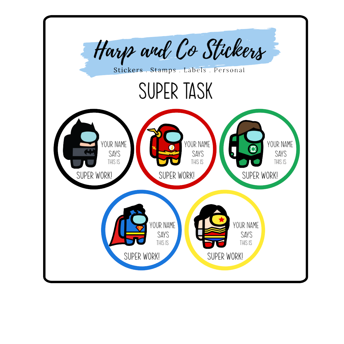 Super Task — Harp & Co Stickers