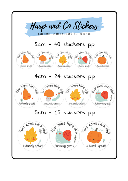 Personalised stickers - Autumn
