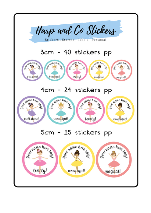 Personalised stickers - Ballet