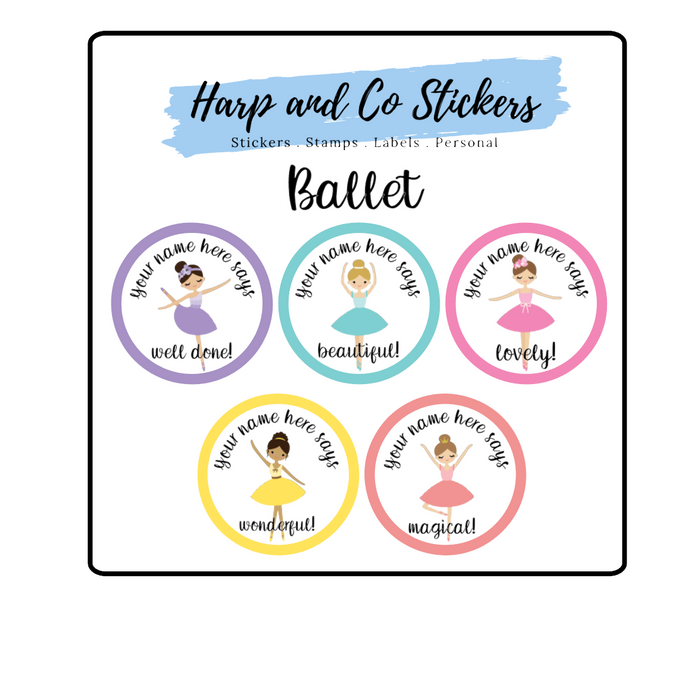 Personalised stickers - Ballet