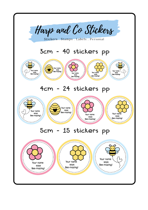 Personalised stickers - Bee-mazing!