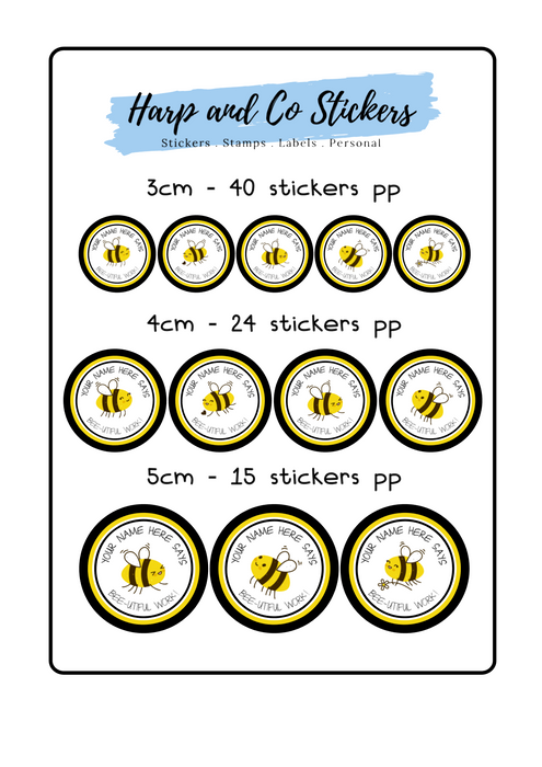 Personalised stickers - Bee