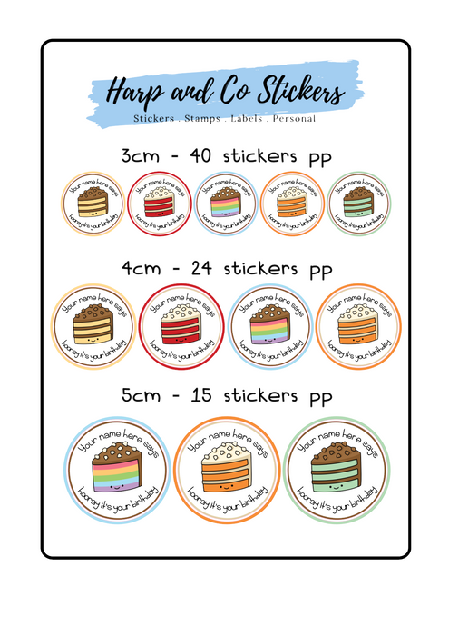 Personalised stickers - Birthday Celebrations