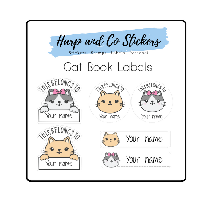 Book labels *Cat Book Stickers* - perfect for labelling books