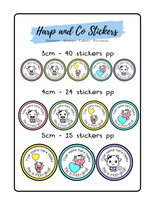 Personalised stickers - Cows