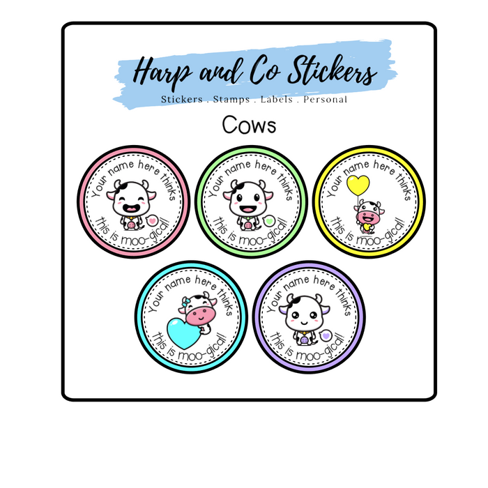 Personalised stickers - Cows
