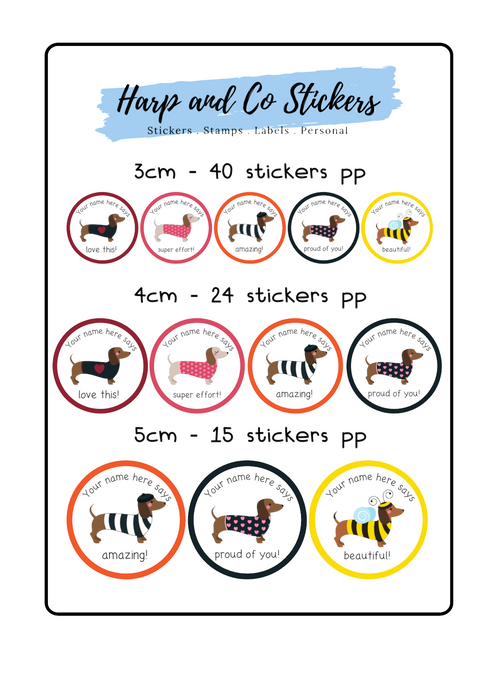 Personalised stickers - Dachshunds