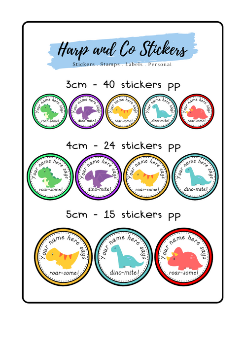 Personalised stickers - Dino