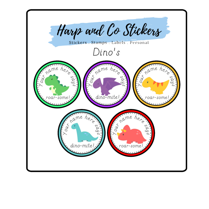 Personalised stickers - Dino