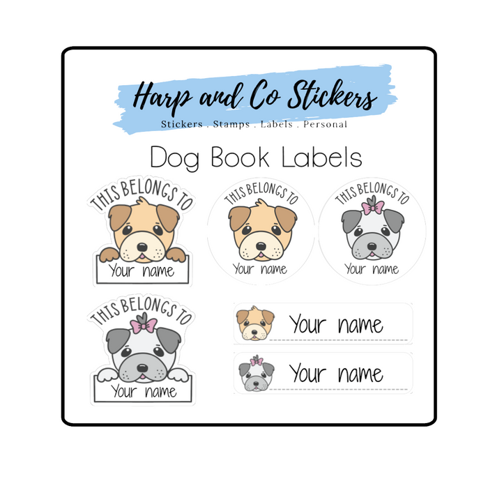 Book labels *Dog Book Stickers* - perfect for labelling books