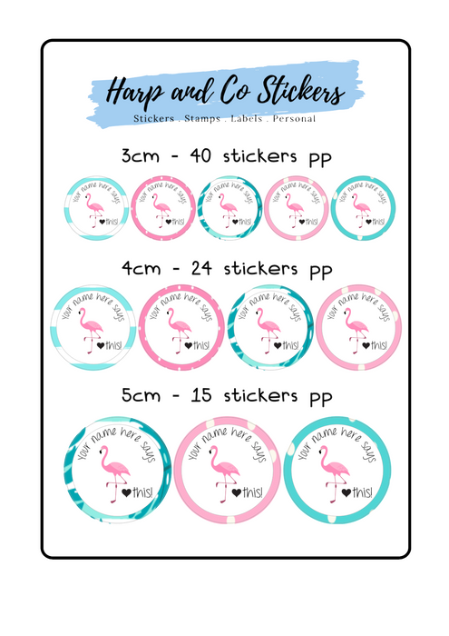 Personalised stickers - Flamingo