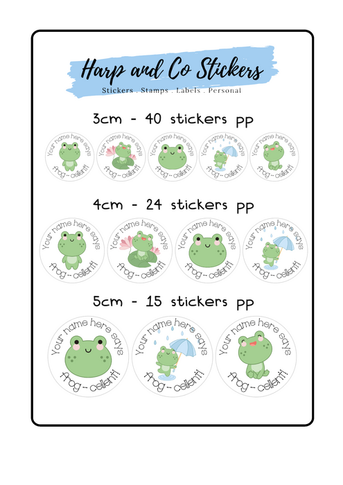 Personalised stickers - Frogs
