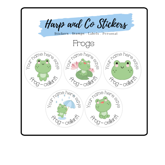 Personalised stickers - Frogs