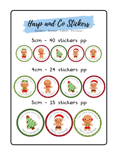 Personalised stickers - Gingerbread