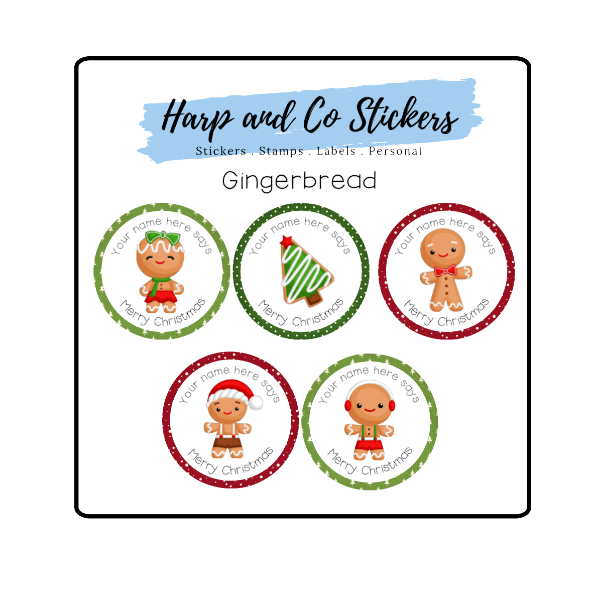 Gingerbread — Harp & Co Stickers