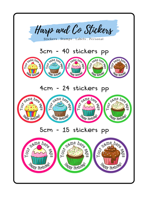 Personalised merit stickers - Happy Birthday