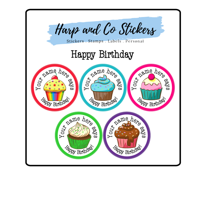 Personalised merit stickers - Happy Birthday