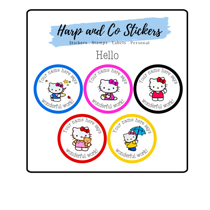 Personalised stickers - Hello
