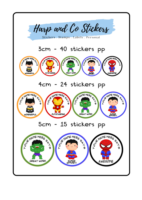 Personalised stickers - Super Hero