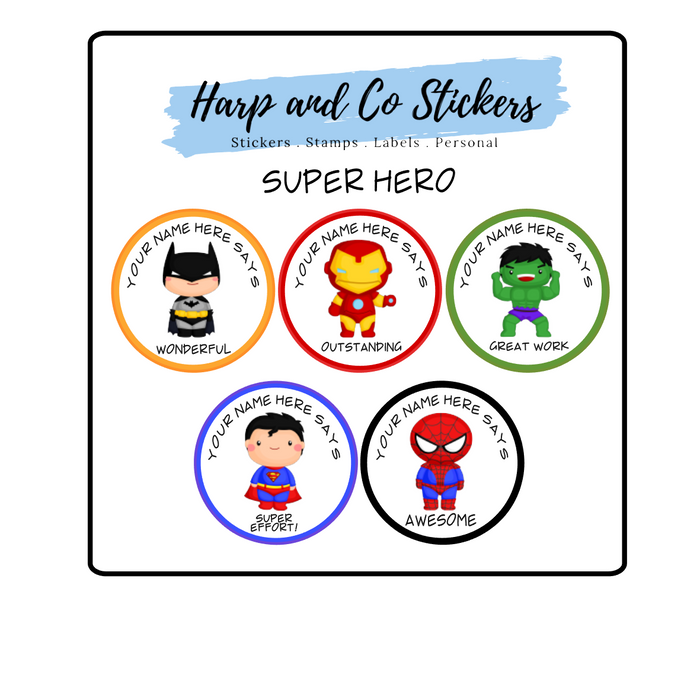 Personalised stickers - Super Hero