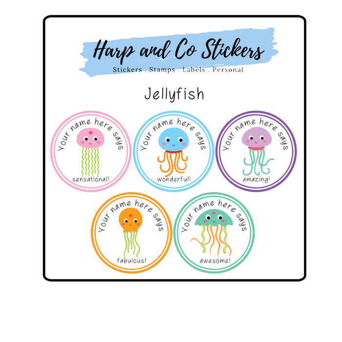 Personalised stickers - Jellyfish