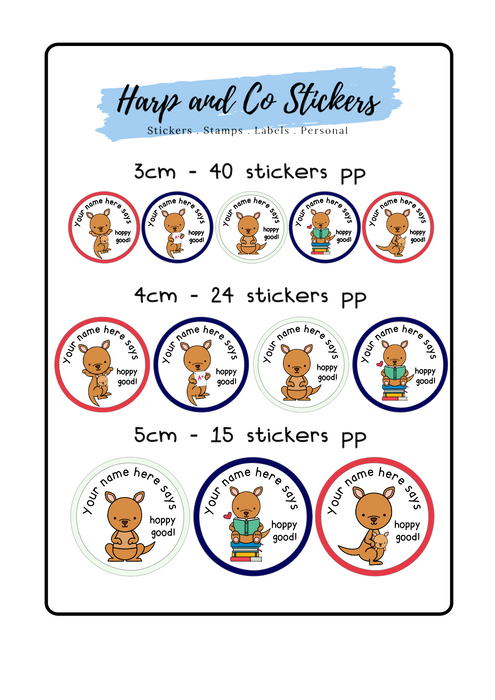 Personalised stickers - Kangaroo