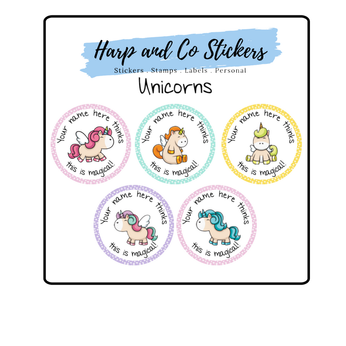 Personalised stickers - Unicorns