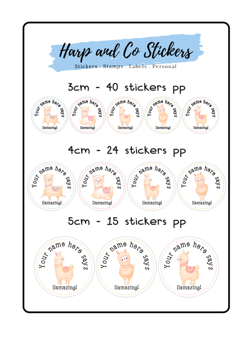 Personalised stickers - Llama