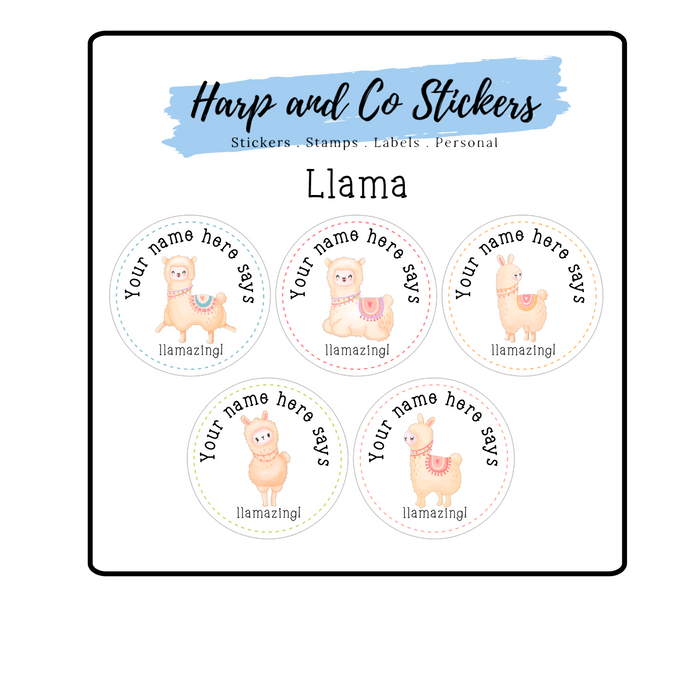 Personalised stickers - Llama