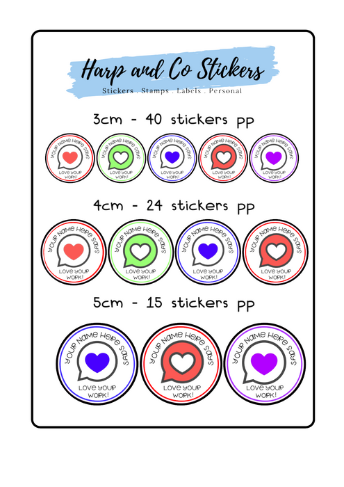 Personalised stickers - Love Bubble