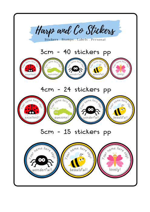 Personalised stickers - Mini Beast