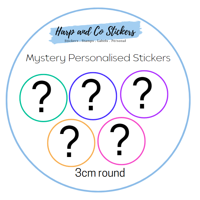 Mystery Personalised Stickers - 3cm round