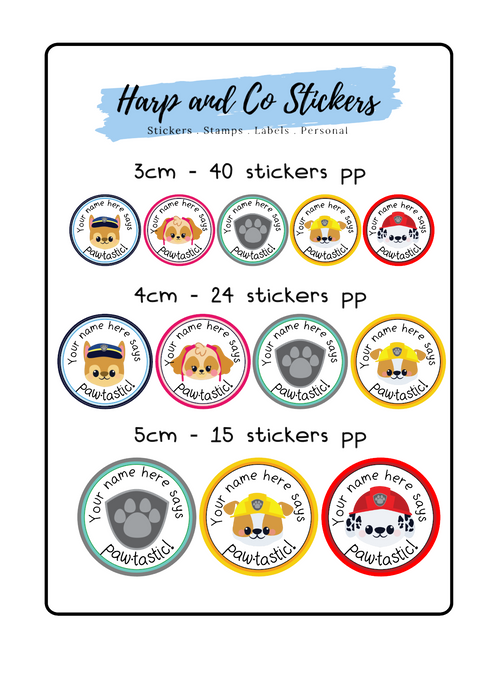 Personalised stickers - Paw Friends
