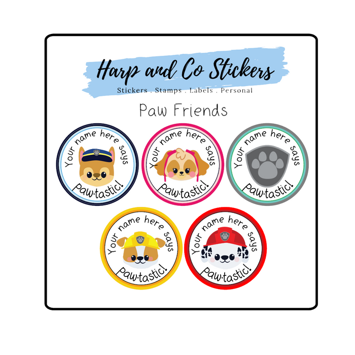 Personalised stickers - Paw Friends