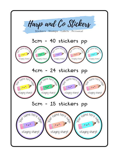 Personalised stickers - Pencil