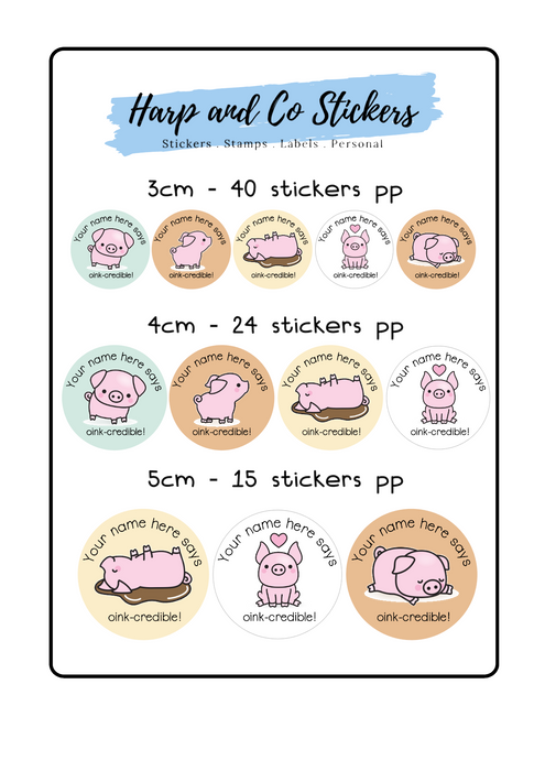 Personalised stickers - Pig