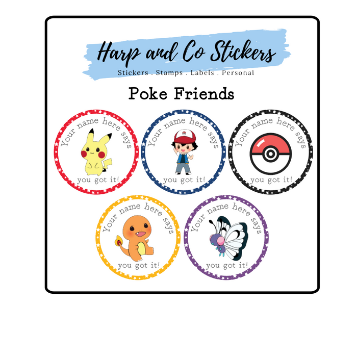 Personalised stickers - Poke Friends