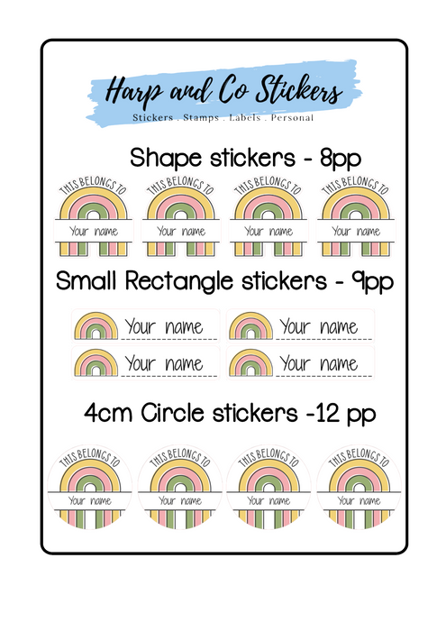 Book labels *Rainbow Book Stickers* - perfect for labelling books