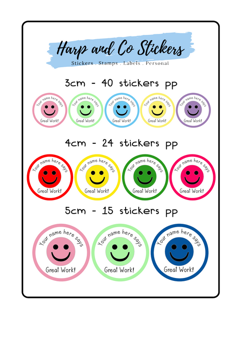 Personalised stickers - Smiley Face