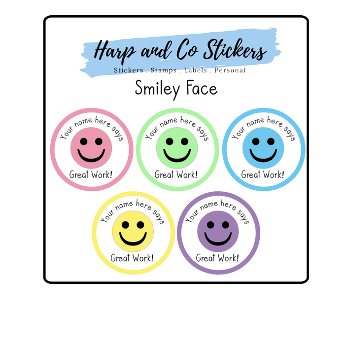 Personalised stickers - Smiley Face