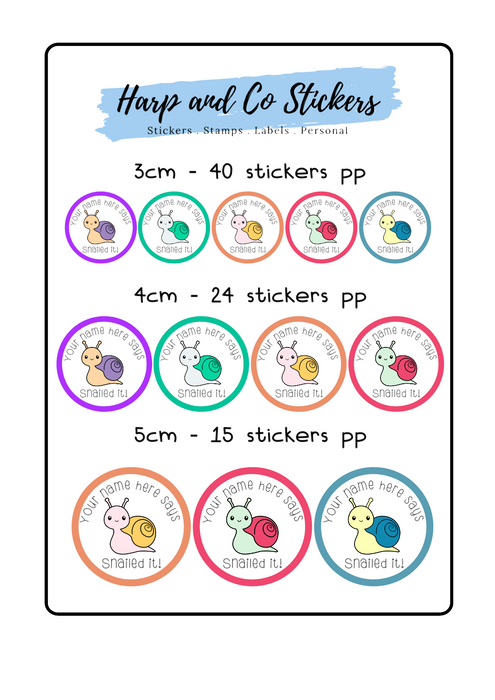 Personalised stickers - Snails