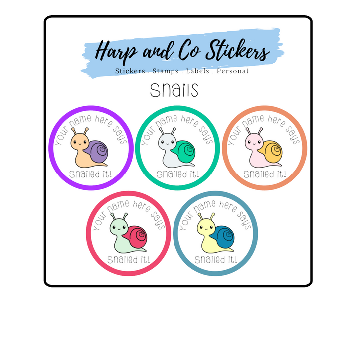 Personalised stickers - Snails