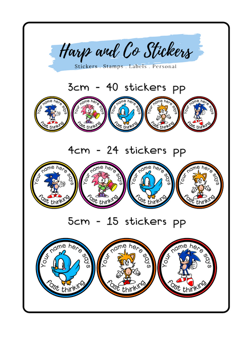 Personalised stickers - Speedy Hedgehogs