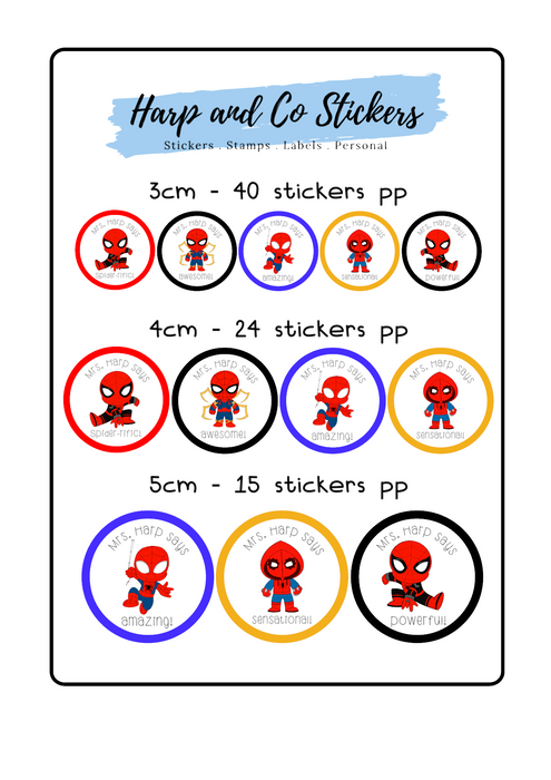 Personalised stickers - Spider Hero